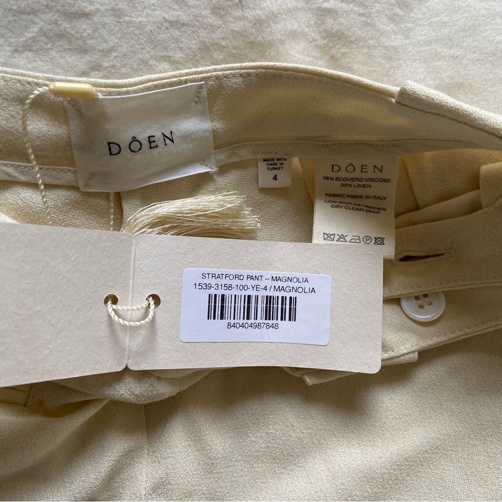 Doen Cream High-Waist Wide Leg Trousers - Picture 4 of 7